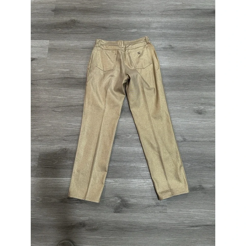 VERSACE Gianni Italy  Gold‎ Metallic Shinny Solid Women Jeans Pants Sz 30 AMGD29